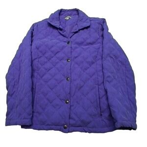 Crafts & Barrow Quilted Button Front Jacket Women's Medium‎ Purple Casual